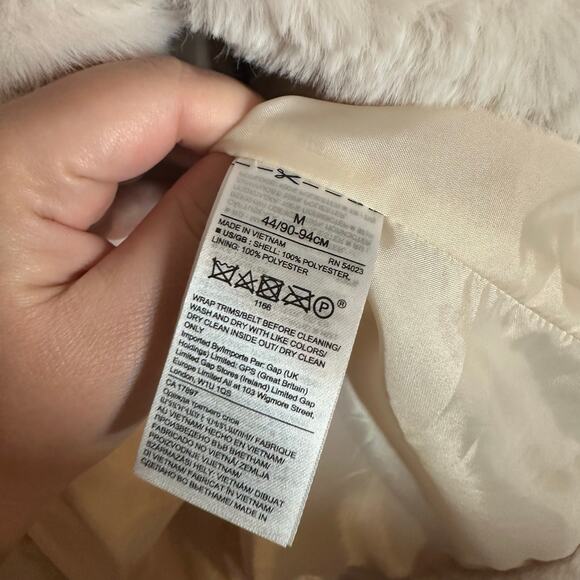 Banana Republic Women's Light Pink Faux Fur Full Zip Jacket Size Medium - Picture 6 of 8